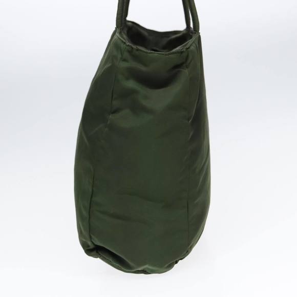 PRADA Tote Bag Nylon Khaki Silver Auth 86343 - Picture 4 of 16